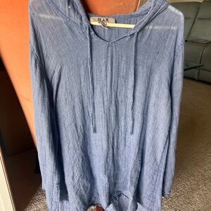 Flax Light Blue Linen Top